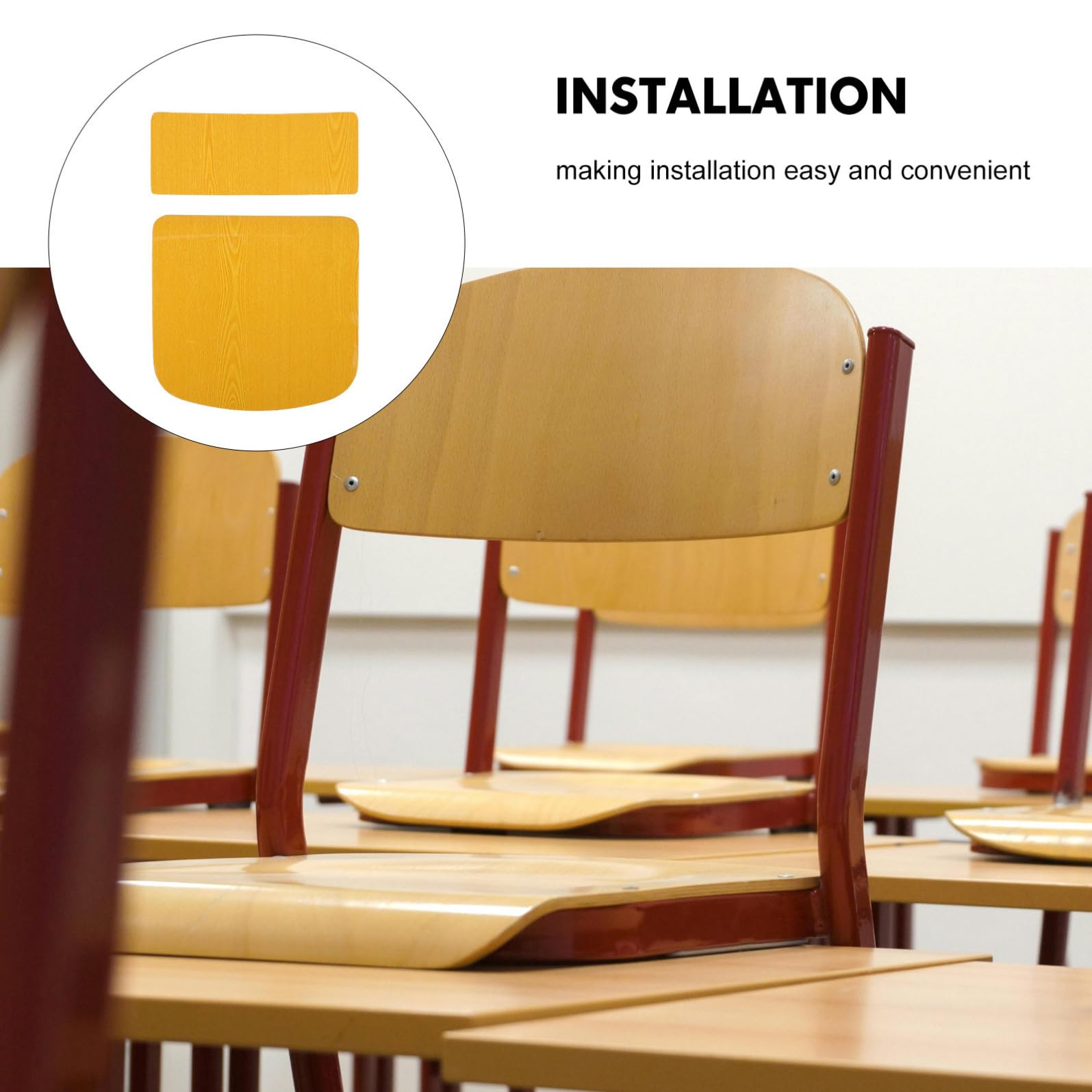 jojofuny Set Compatibilità di Componenti Studenti per Sedia da Scrivania con Supporto Ergonomico Schiena Installazione Facile in Legno per Uso Scolastico e Studio Domestico