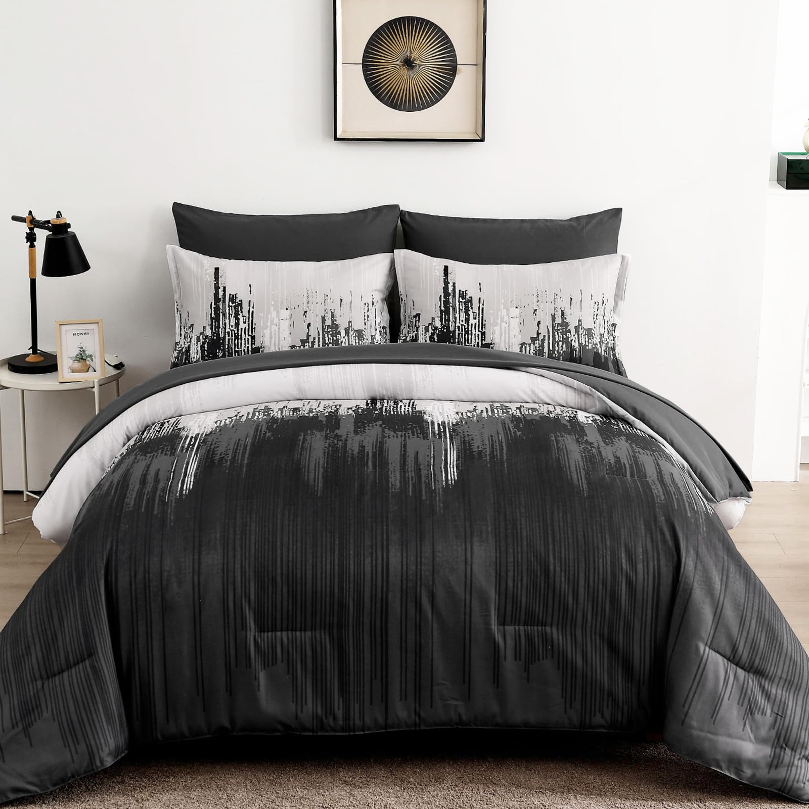 Edredón Queen de tacto premium con acabados de alta costura textil