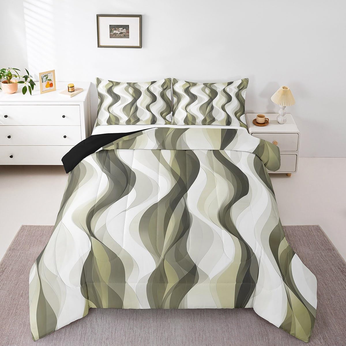Set Copriletto Singolo In Microfibra Reversibile – Motivo Geometrico, Trapuntato A Ultrasuoni, Leggero (172x223 Cm + Federa) - 3