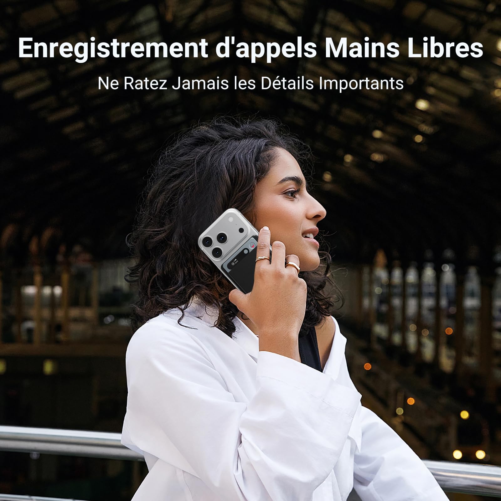 MECHEN KI Enregistreur Vocal Numérique 64 Go | Technologie IA pour Transcription et Résumé, Contrôle par Application, Cloud illimité, prend en charge 81 langues
