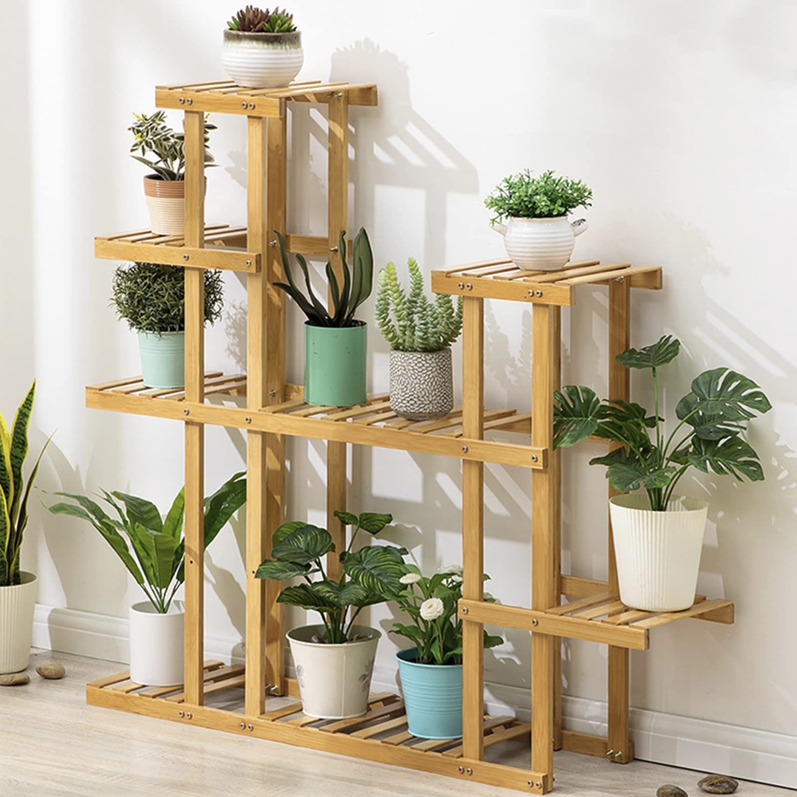 Unho Estantería Para Macetas Estante Decorativo De Bambú Para Plantas