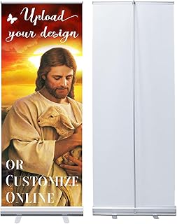 LOJUFAN Stand Up Banner Stand Custom Retractable Banner Stand Banner Holder for Display (24 x 63 inch)