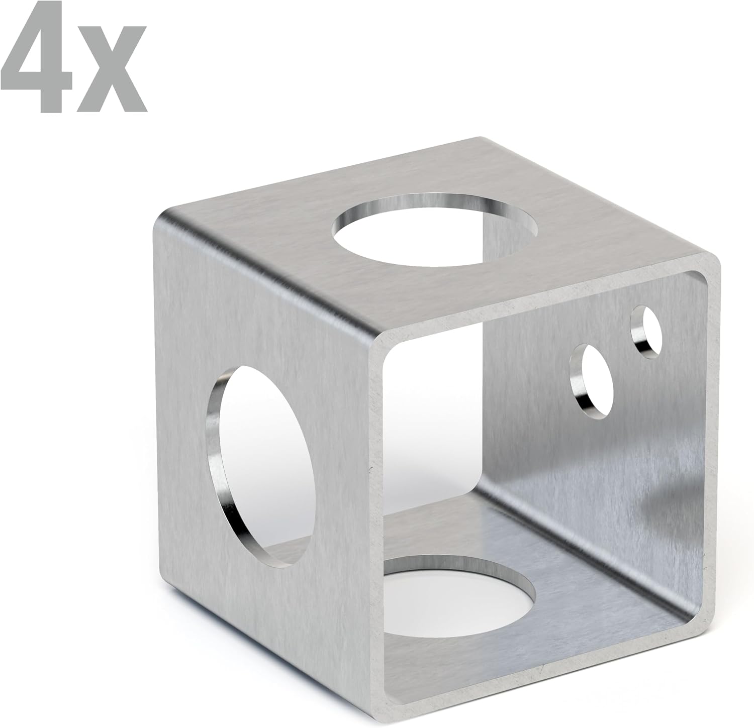 Alberts 810436 Multi Cube | Galvanised | Thick Layer Passivated | 40 x 40 x 40 mm | Universal Mounting Cube | Set of 4