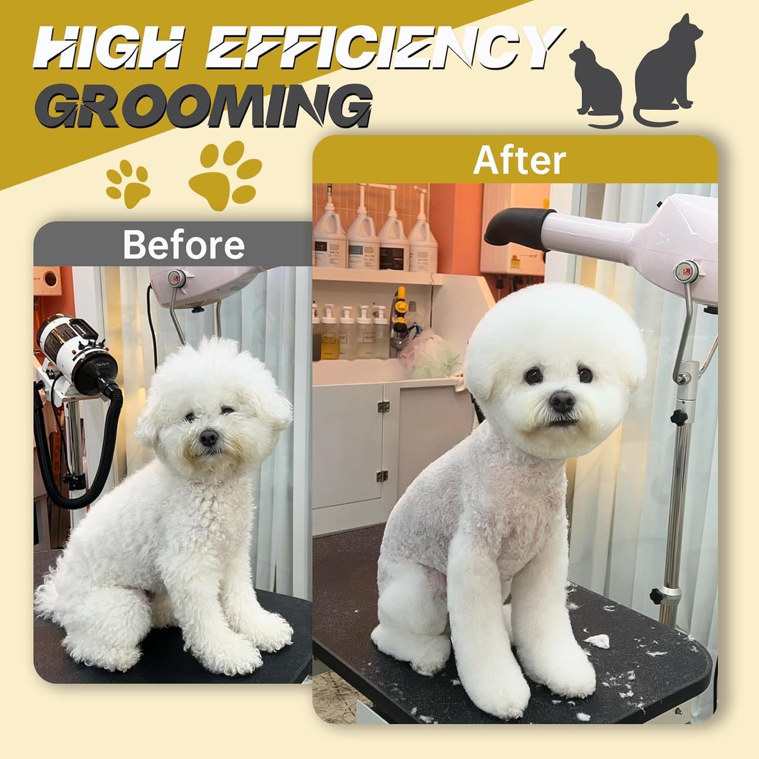 JASON 7" Curved Chunker Dog Scissors - Ergonomic Pet Scissors Black Shears 440C Stainless Steel Grooming Professional For Groomer Christmas Gift