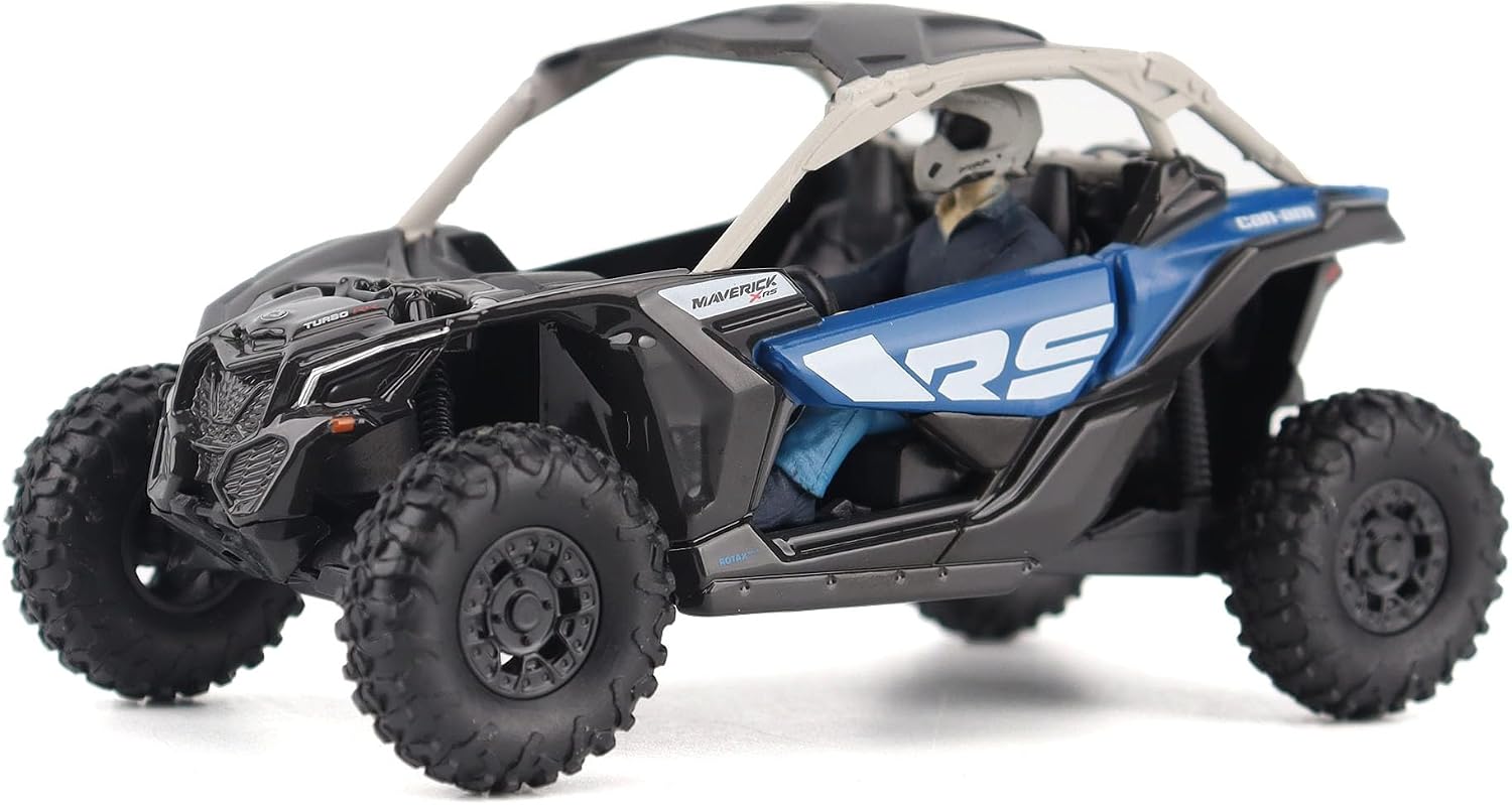 Diecast Masters BRP Bombardier Models 1:32 Scale Diecast Replica Can-Am Maverick X3 X rs Turbo RR, Intense Blue, Carbon Black & Chalk Grey | Item 60005