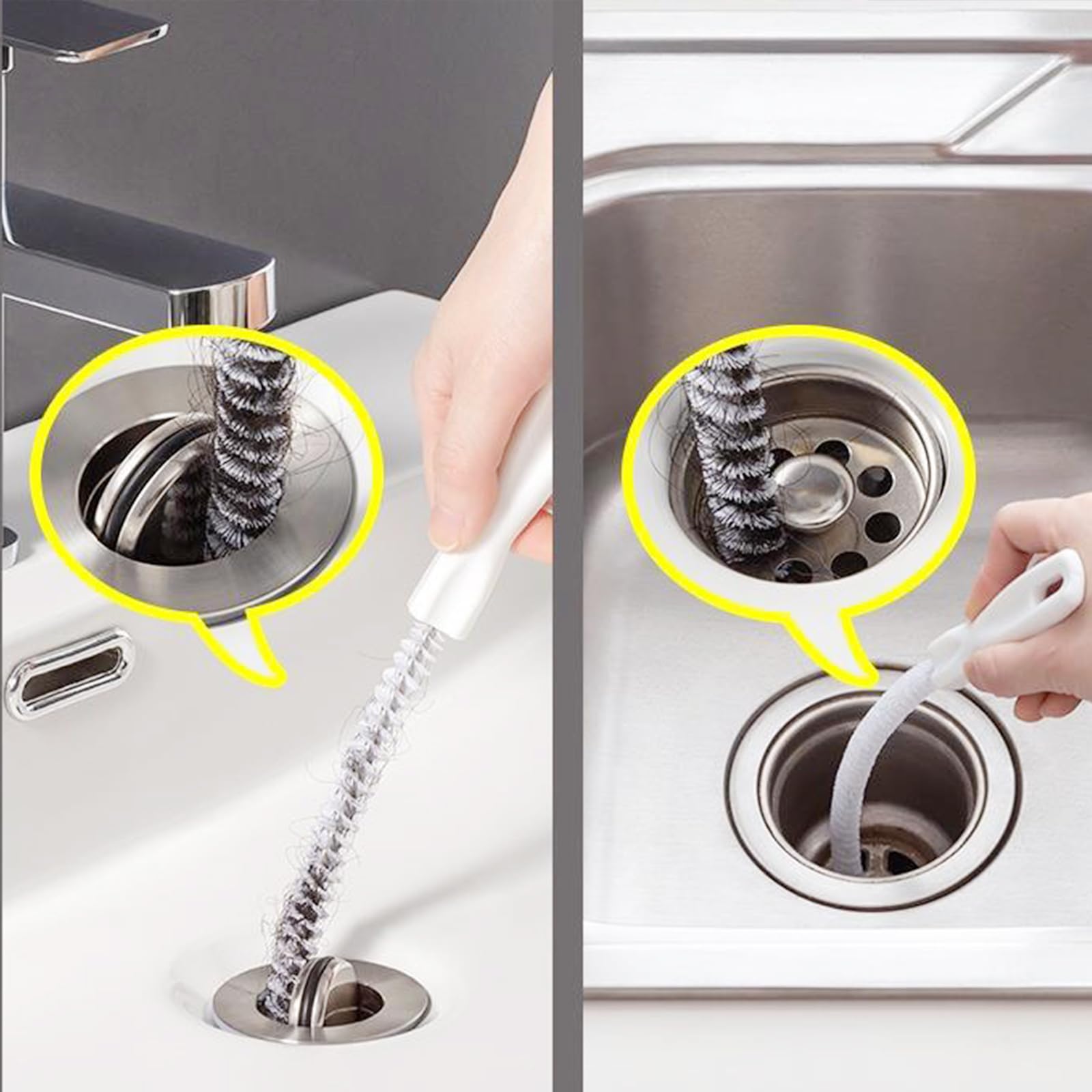Filtre évier Et Lavabo - 2 Pièces - Forme Toile D'araignée Souple - Avec Ventouse - Anti-cheveux - Pour Salle De Bain Et Cuisine - Beige - 11