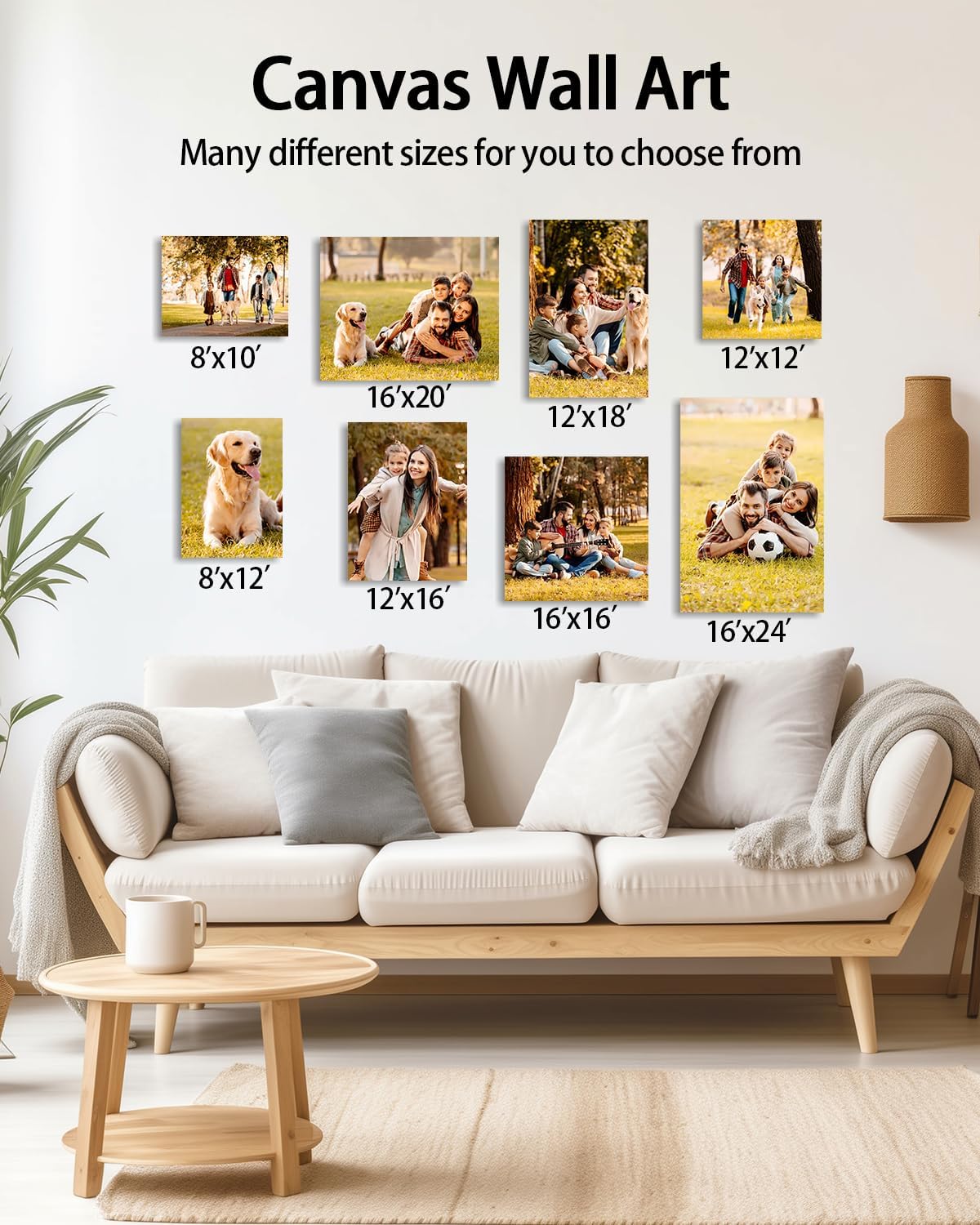 AbcCustomize Canvas Prints with Your Photos, Ship Next Day Custom Canvas Prints for Living Room, Bedroom, Home Decor, Personalized Gifts for Family, Friends, Anniversaries, Ready to Hang