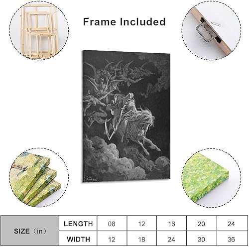 Miniatura 2 de Gustave Dore - Póster de la visión de la muerte, pintura de obras de arte, arte de pared, impresiones en lienzo, imagen colgante, decoración del