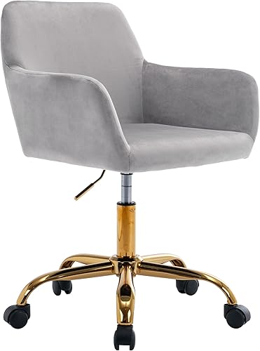 Miniatura 17 de KCC Silla de Tocador de Maquillaje de Piel Sintética, Cómoda Silla Giratoria Moderna Mullida de Descanso con Ruedas, Tapizada Difusa Altura Blanco +