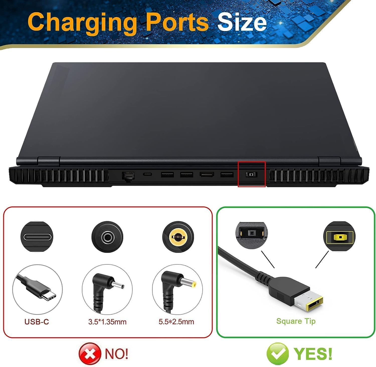 Slim 170W Charger Fit for Lenovo Legion Slim 5 5i Yoga Pro 9i Lenovo ThinkPad P1 P16 IdeaPad Pro 5 Lenovo LOQ ADL170SCC3A 4X20S56697-20V 8.5A ac Adapter Laptop Power Supply