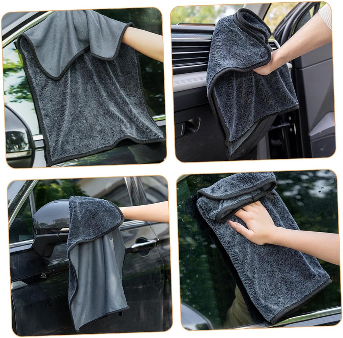 Multi-Function Car Wash Towel Microfiber Cloth for Car Drying and Detailing Soft Absorbent Wash Cloth for Thorough Cleaning and Water Streak Removal