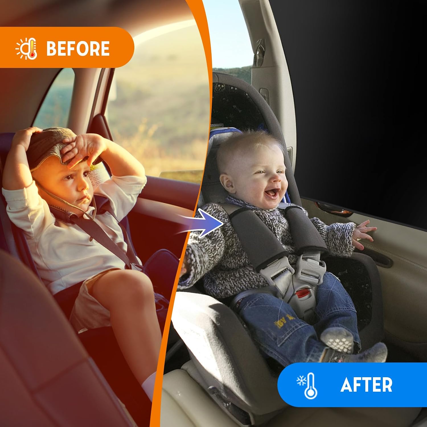 2026 New Upgraded Car Window Shades(4pack),Car Shades for Side Windows (31.5in*19.3in+30.7in*19.7in).Car Window Shade for Baby,Sun Shade Side Window Can Blocks 99.98% UVR