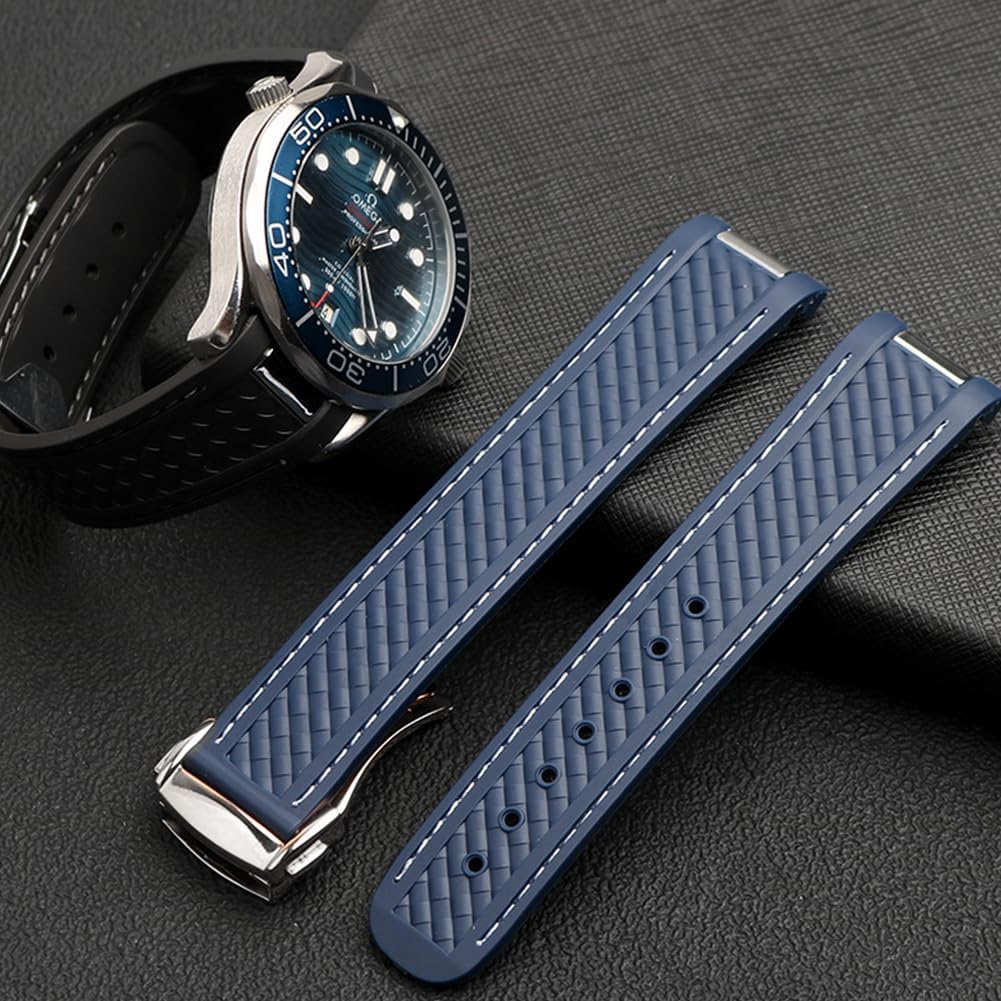 20mm Rubber Silicone Replacement Watch Band for Steel Buckle Series Watch Strap Bands for 20mm Watches,Watch Replacement Band Men Women