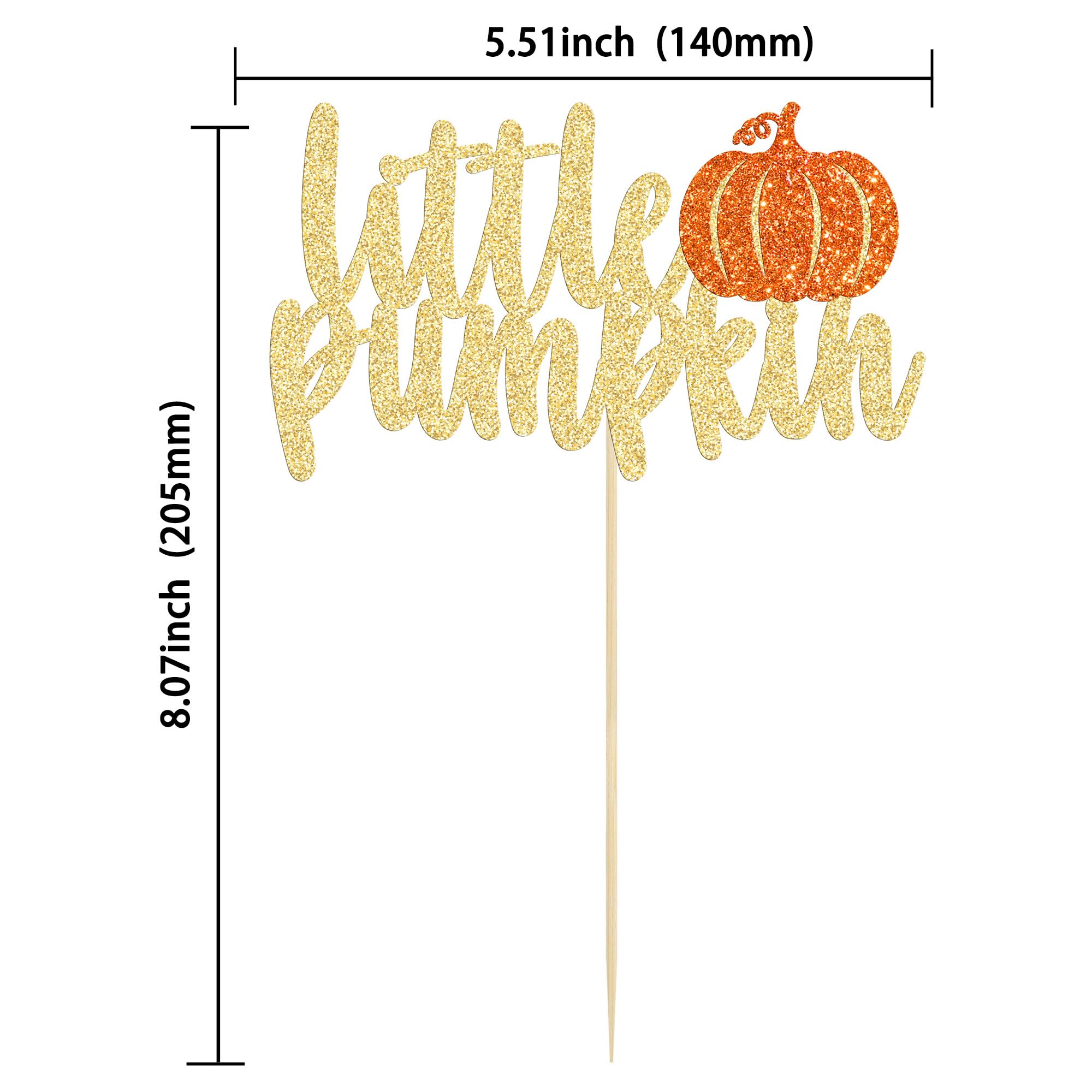 Decorazione per torta a forma di zucca dorata glitterata a tema