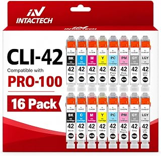 CLI-42 8-Color Ink Cartridges for Canon CLI42, 16-Pack