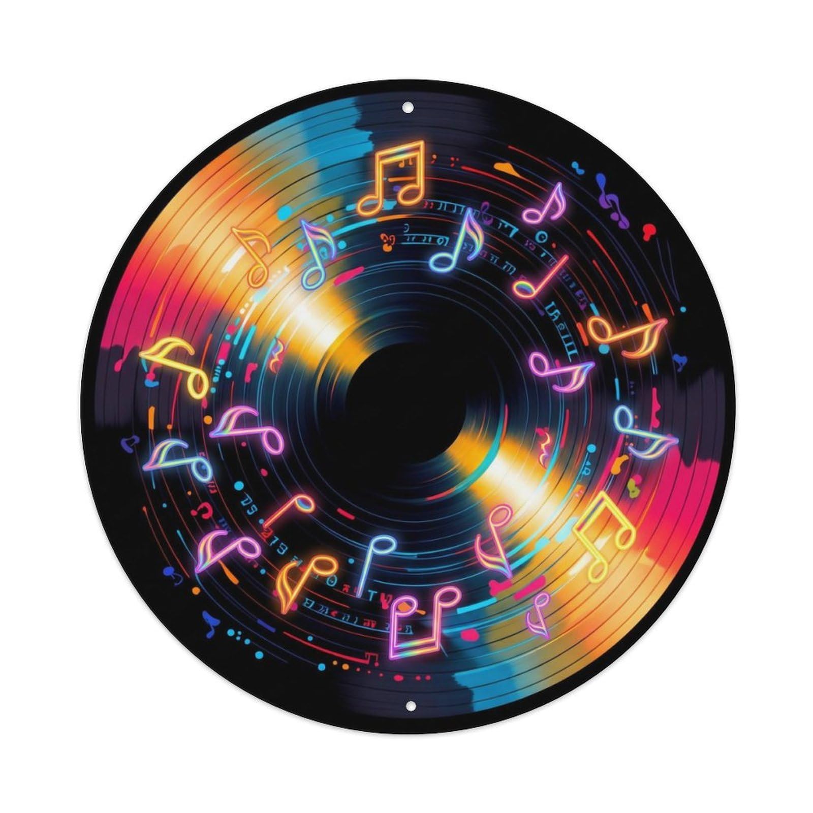 Colorful Music Vinyl Records Recur Color Rhythm Metal Tin Sign