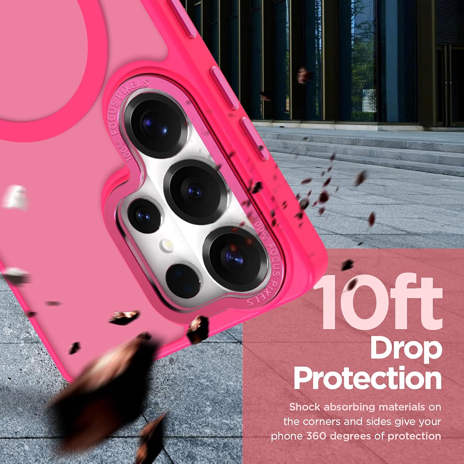 MOWIME Magnetic Case for Samsung Galaxy S26 Ultra [Compatible with Magsafe] [with Wallet & Card Holder] [Cute Cheetah Print] Slim Translucent Matte Case for Galaxy S26 Ultra 6.9" 2026, Hot Pink