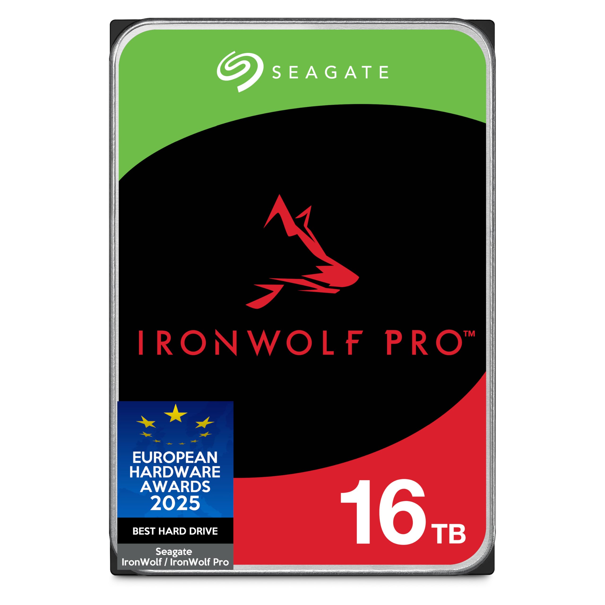 Seagate IronWolf Pro 16TB, Enterprise Internal NAS HDD, CMR 3.5 Inch, SATA 6GB/s, 7.200 RPM, 256MB Cache for RAID NAS, Data Rescue Services, Frustration Free Packaging (ST16000NTZ01)