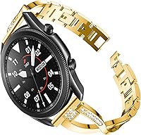 Vista 10 de Correas de repuesto para Samsung Galaxy Watch 3 de 1.772 in SM-R840 para mujeres y hombres, 0.866 pulgadas de liberación rápida de acero inoxidable