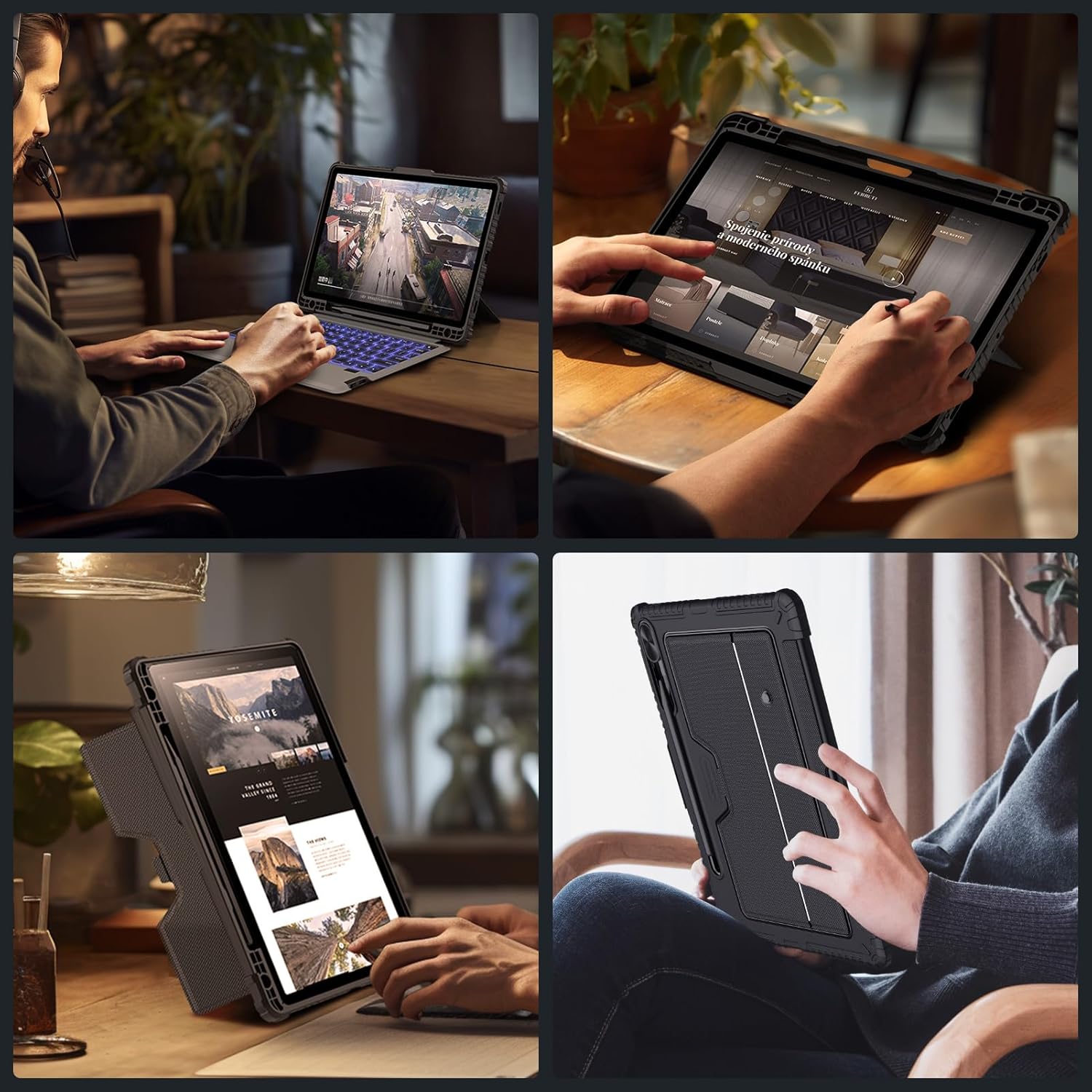 Nillkin for Samsung Galaxy Tab S9 11” Case with Detachable Keyboard, Multi-Touch Trackpad, 7-Color Backlit, S Pen Holder, Rugged Keyboard Case with Camera Cover for Samsung Tablet S9