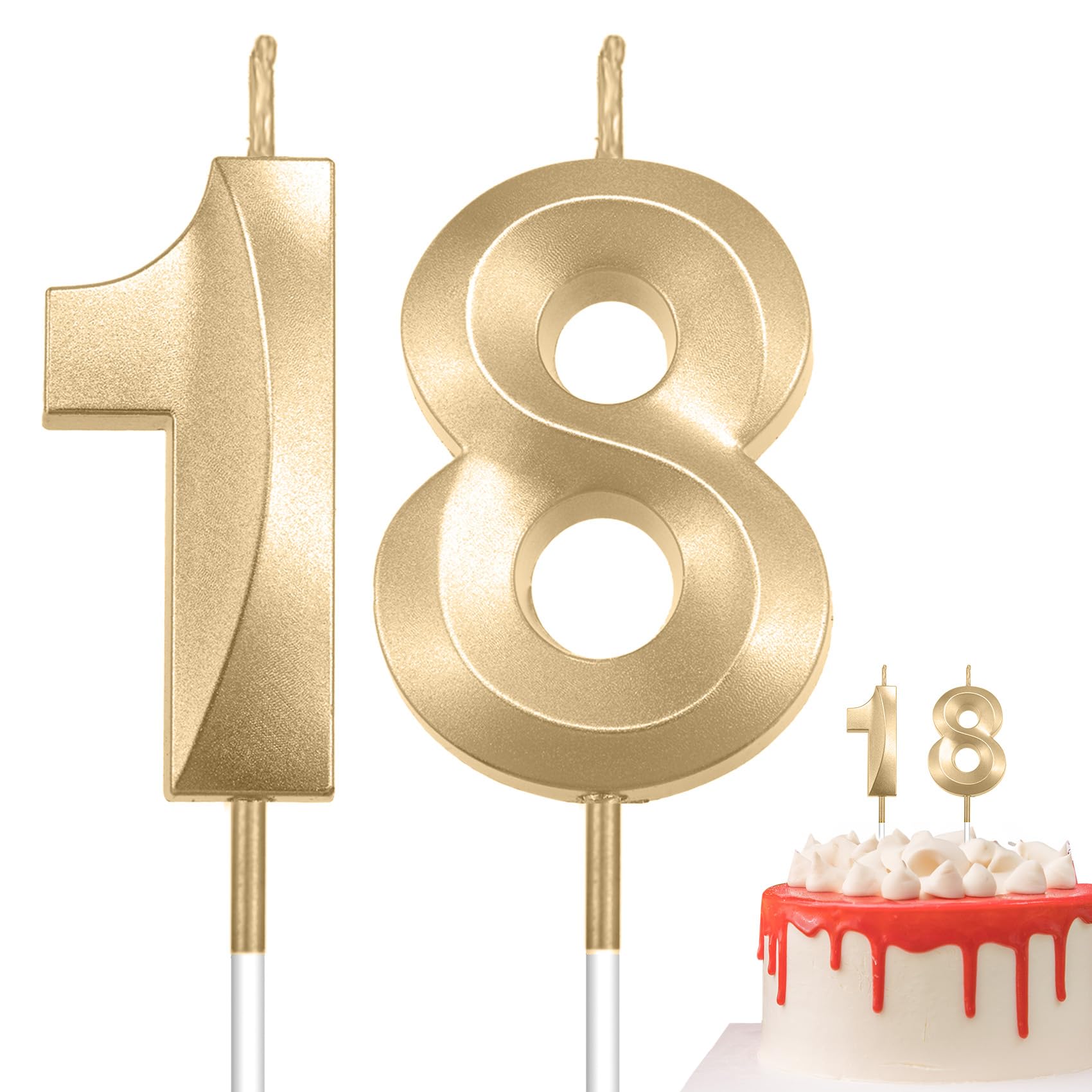 Amazon.co.jp: ゴールド 18歳の誕生日キャンドル ケーキ用 - ナンバー
