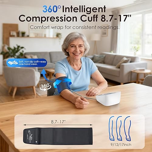 Miniatura 19 de Monitor de presión arterial, monitor de presión arterial del brazo superior para uso doméstico, máquina digital automática de presión arterial