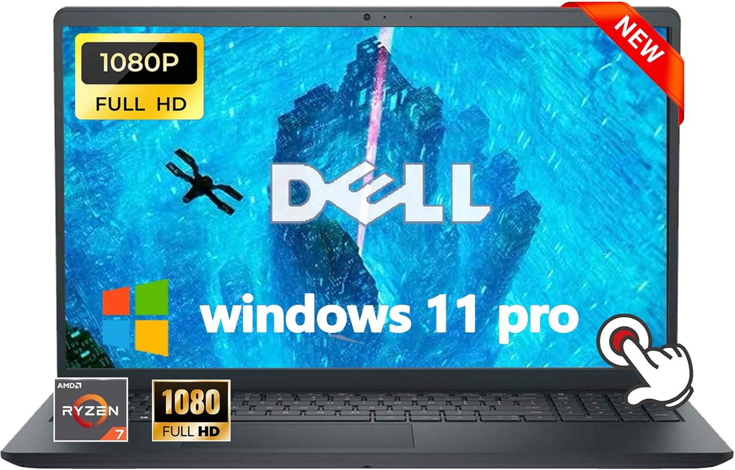 Dell 16 inch Touchscreen Laptop Computer - Intel 10-Core 7 150U, 16:10 2K FHD+Touch, Backlit Keyboard, Copilot AI, Windows 11 pro, for Business & Student, 16GB DDR5, 1TB SSD