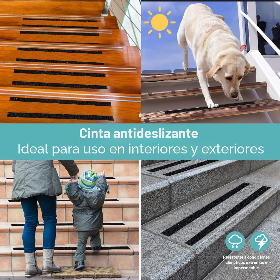 Antideslizante Cinta Adhesiva Negra 2.5cm*20m Cinta de Seguridad Alta Tracción Fuerte Apretón Abrasivo, Tiras Antideslizante para Escalones, Rampas y Suelos Interiores y Exteriores