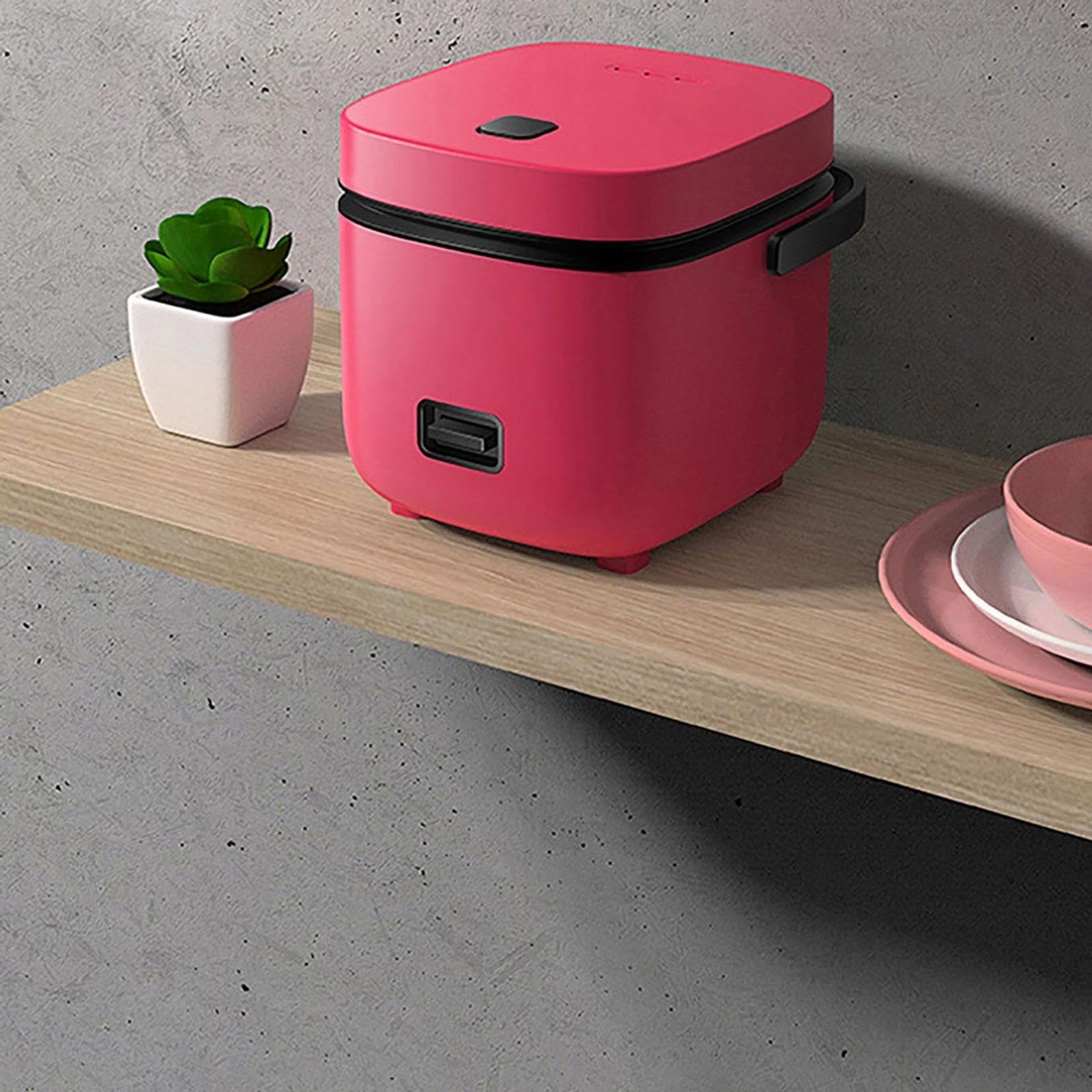 Mini cuiseur à riz rose de 1,2 l pour 1 personne – Petit cuiseur de cuisine multifonction et cuiseur vapeur pour la vie en appartement – Fiable et pratique