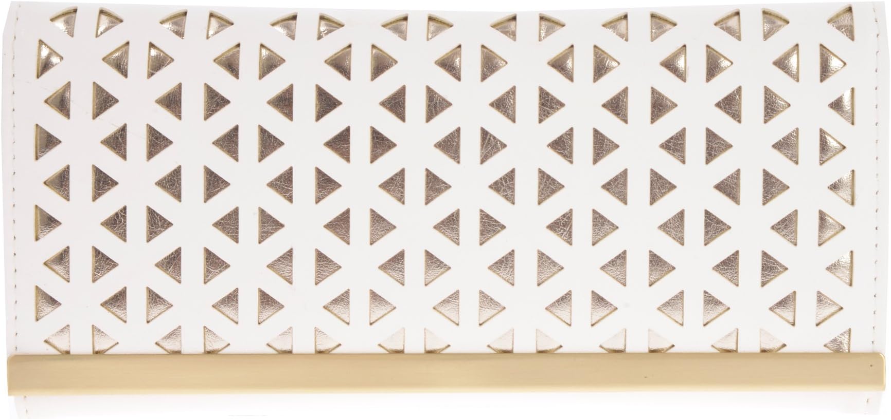 Club Rochelier Women's Fashion Cut Out Bohemian Clutch Wallet (White)