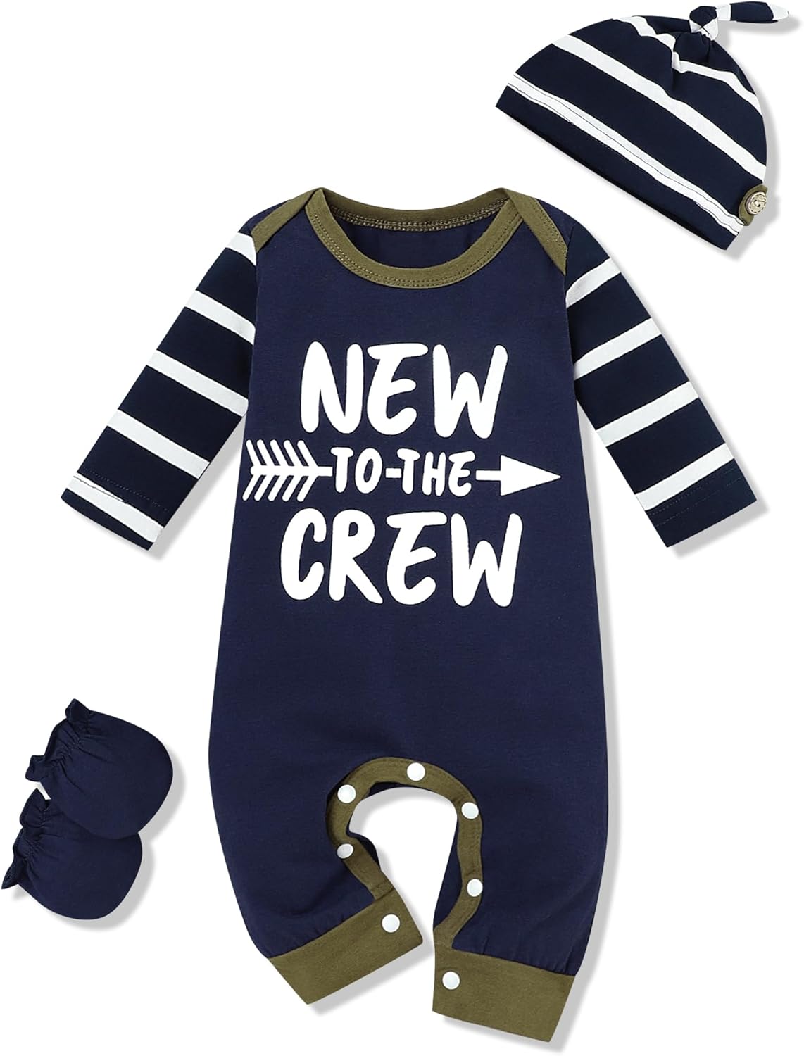 Newborn Baby Boy Romper Stripe Sleeve Outfits Jumpsuit Baby Boy Summer Clothes One Piece Romper