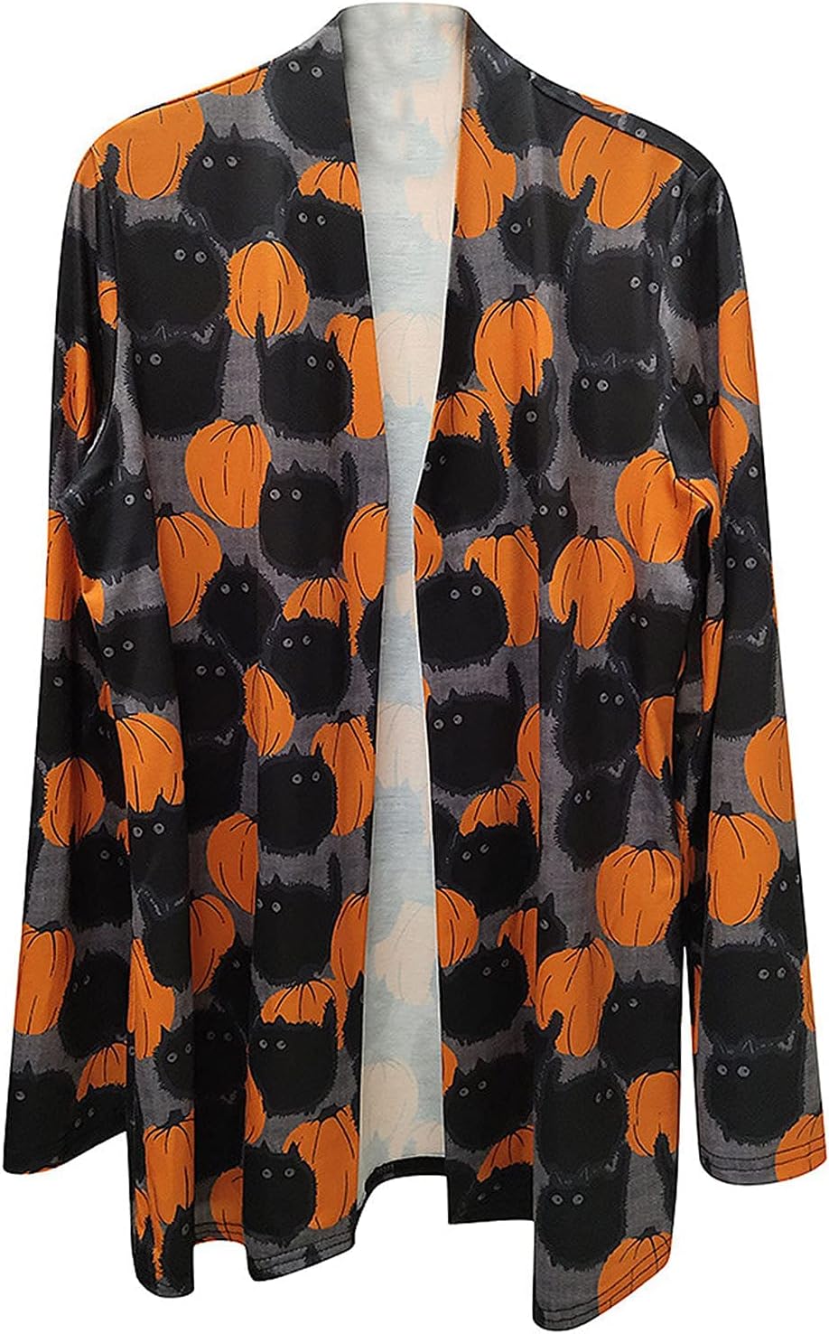 Long Hooded Cardigan Ruffle Shawl Collar Open Front Lightweight Drape Cape for Halloween - Image 2