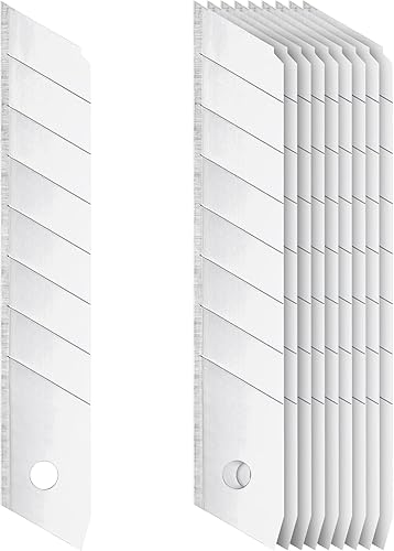 Zoid Paquete de 10 cuchillas de acero a presión de 0.71 pulgadas, cuchillas afiladas de acero al carbono para corte en casa y proyectos, cuchillas