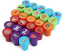 Kesoto 26Pcs Self-Inking Zoo Animal Stamps for Kids - Non-Toxic, Educational Farm & Sea Stamps for Birthdays, Parties & Classrooms