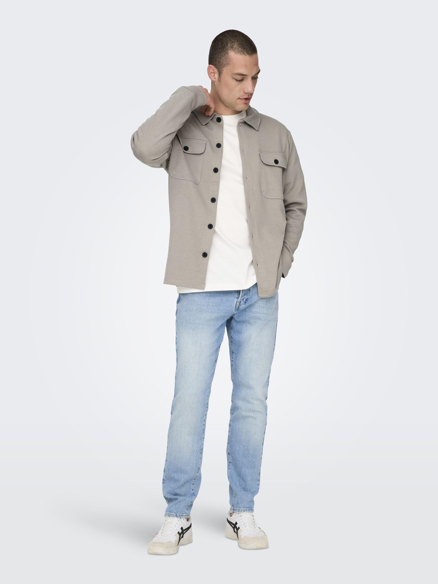 Only & Sons Koszula z długim rękawem Mężczyźni Onsnewkodyl Overshirt Sweat Noos