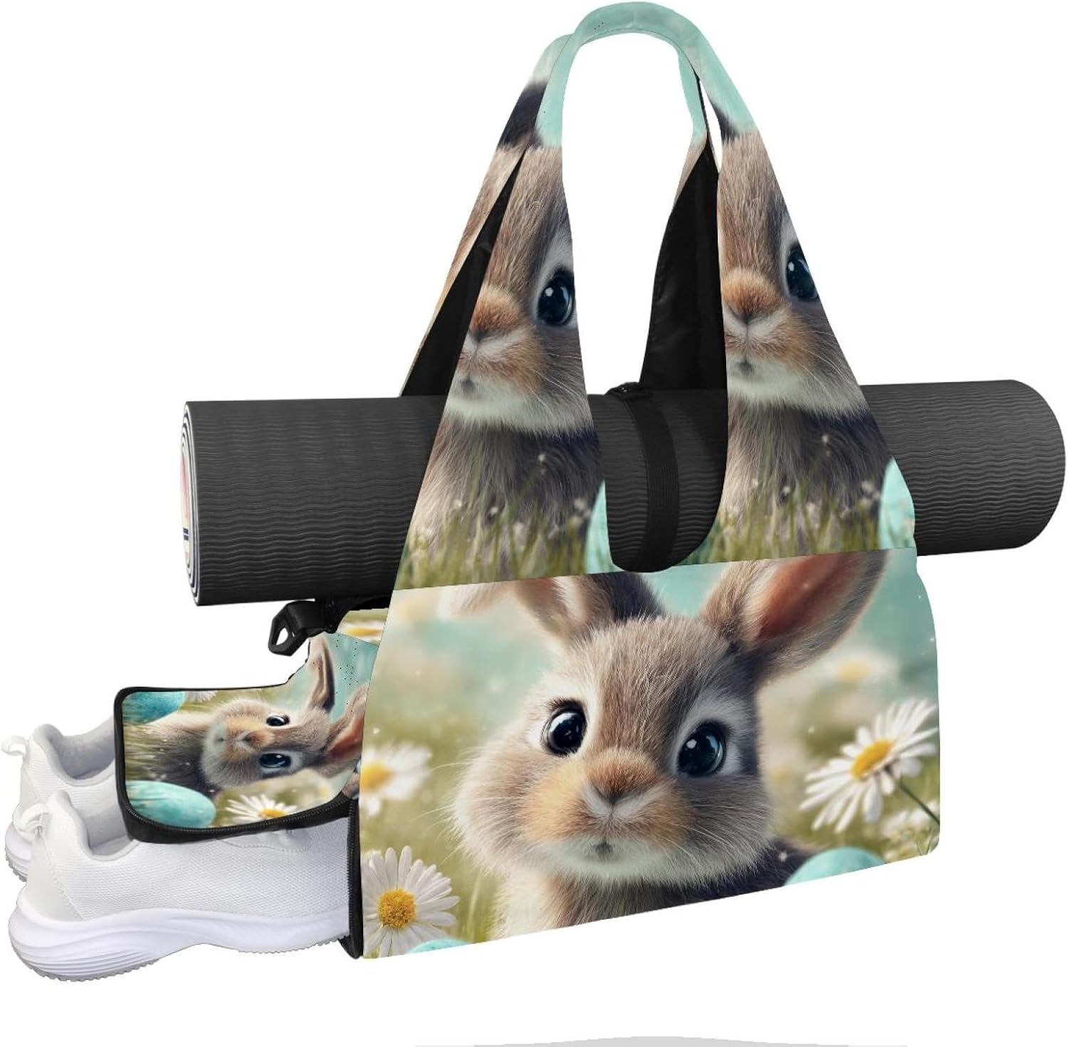 Yoga Mat Bag, Gym Workout Bag with Shoe Compartment, St. Patrick's Day Cow Coin Pilates Bag for Women, Quick Access Storage Yoga Tote Bag for Sports Travel Office
