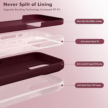 Silicone Case for iPhone 15 Pro Case, Soft Ultra Slim Protective Shockproof Liquid Silicone Phone Case, Anti-Scratch Microfiber Lining, 6.1