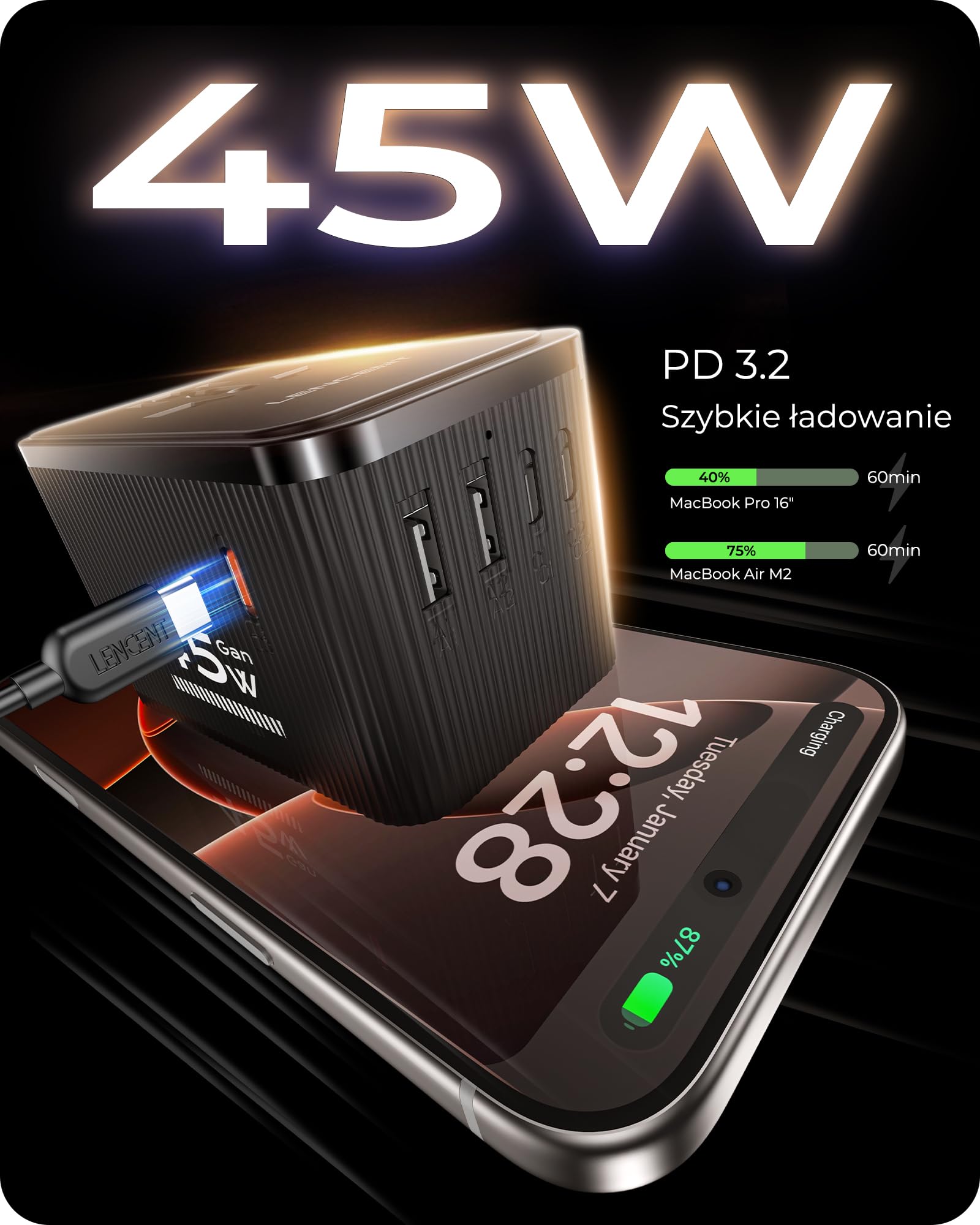 LENCENT Uniwersalny zestaw adapterów podróżnych, międzynarodowy adapter