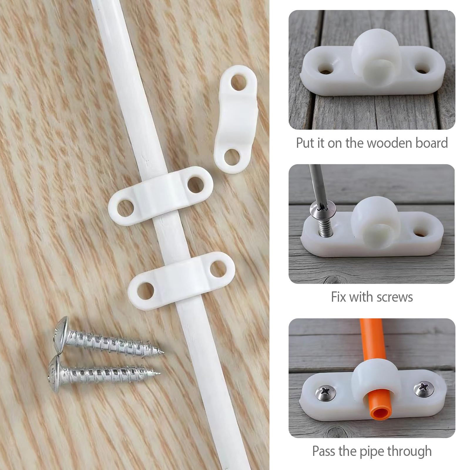 Zerabidpro Juego de 10 Ojales para Toldos de Caravana y Autocaravana, Incluye 20 Tornillos para Montaje Flexible Vertical y Horizontal - Material PP Ecológico y Duradero — view 4