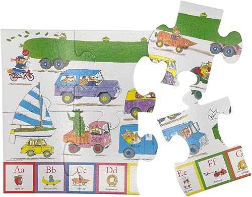 Miniatura 2 de Richard Scarry Things That Go Seek and Find Giant Floor Puzzle, aprende encontrando objetos ocultos de cuatro escenas clásicas de los libros más