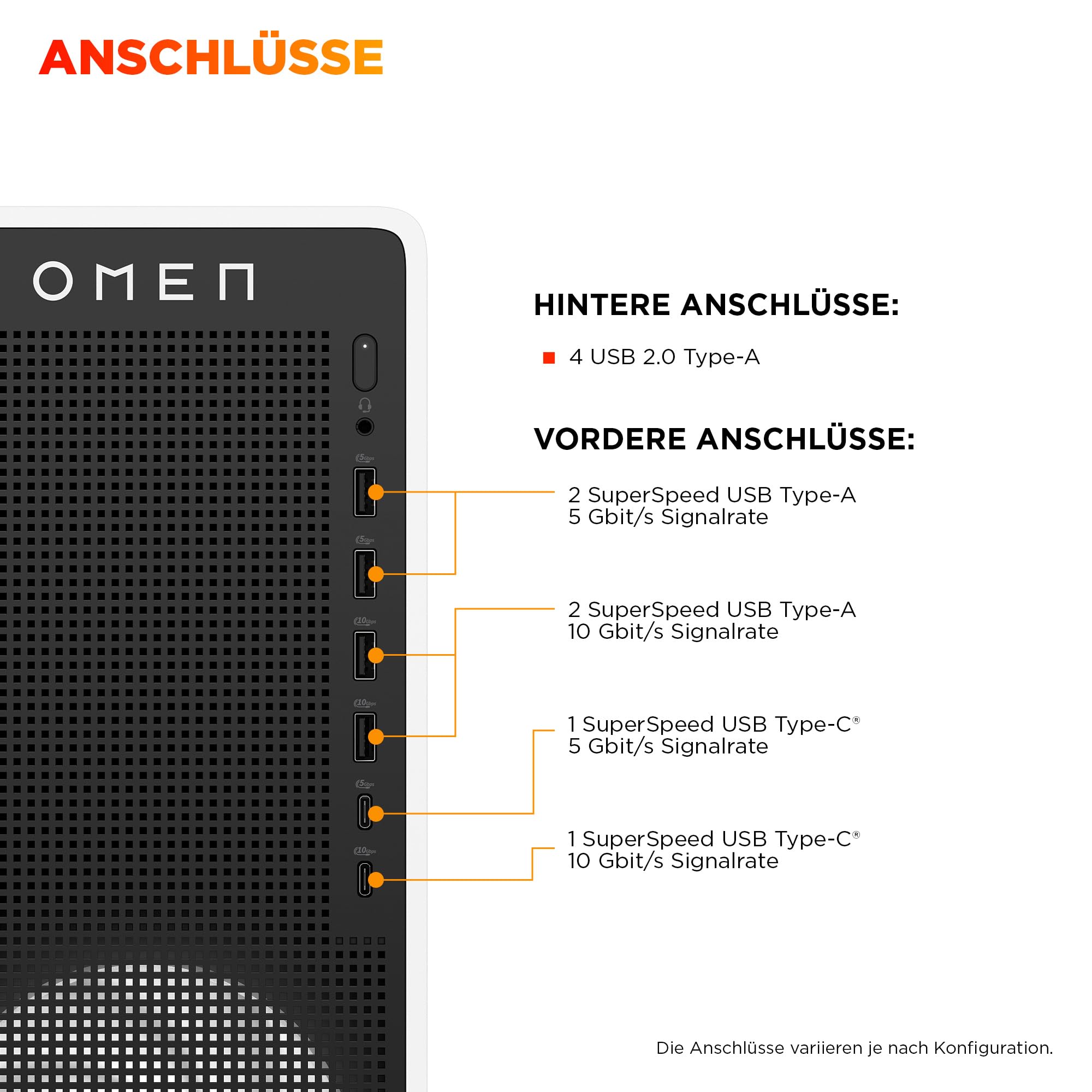 Omen 16L Gaming Desktop PC, Intel Core Ultra 5 225F, 16 GB DDR5 RAM, 1 TB SSD, NVIDIA GeForce RTX 5060 Ti, Windows 11 Home, RGB-Beleuchtung, Weiß