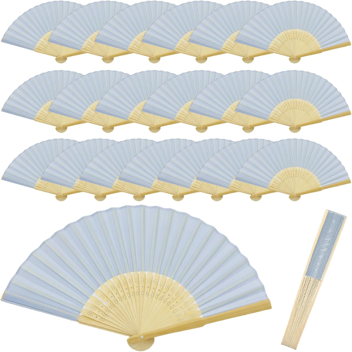 50-Pack Folding Hand Fans, Bamboo Silk Wedding Fans for Guests, Portable 15-Inch Decorative Chinese for Party Favors & Home Decor, Red, Homeused