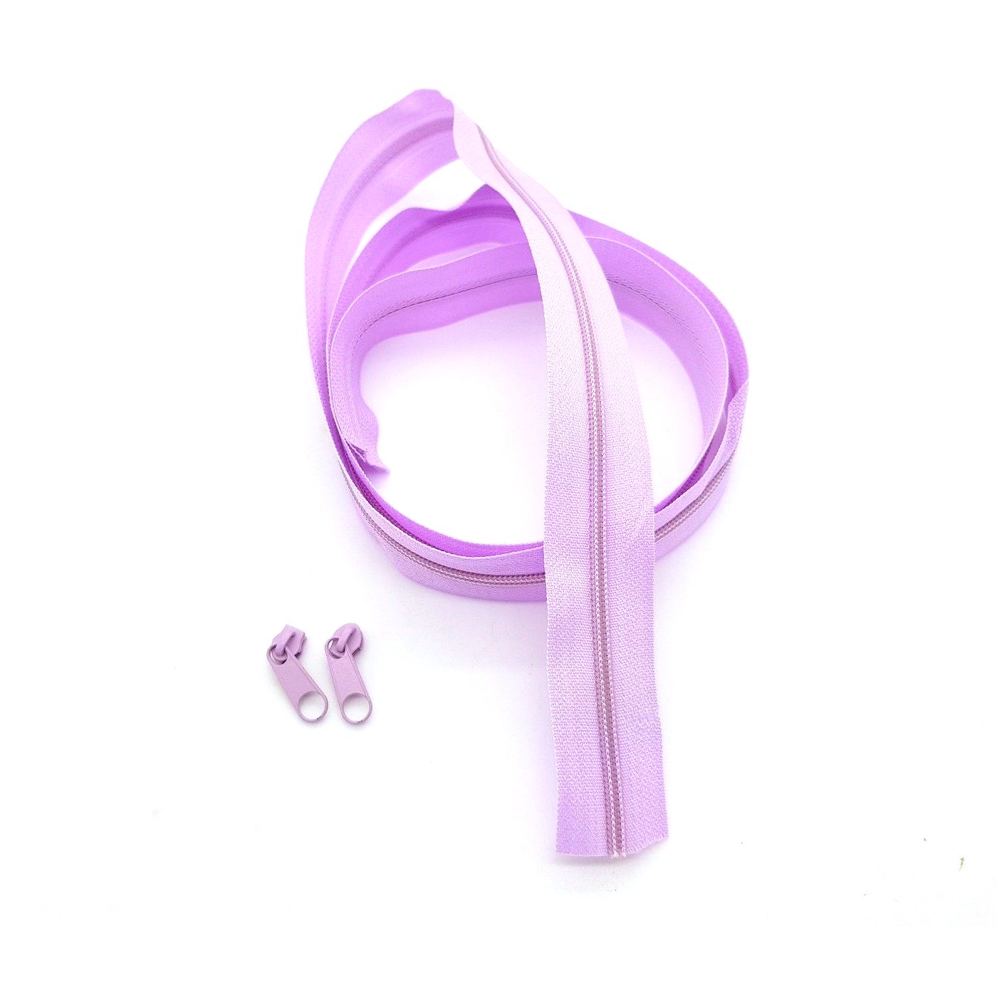 SolaDirect Zipper Tape Size #5 Nylon Coil Spiral Continuous Zip Zipper + 2 Sliders per 1 Metre for Clothes Jacket Coat Backpack DIY Crafts (Purple Light 165, 5 Metres + 10 Sliders) — image 1