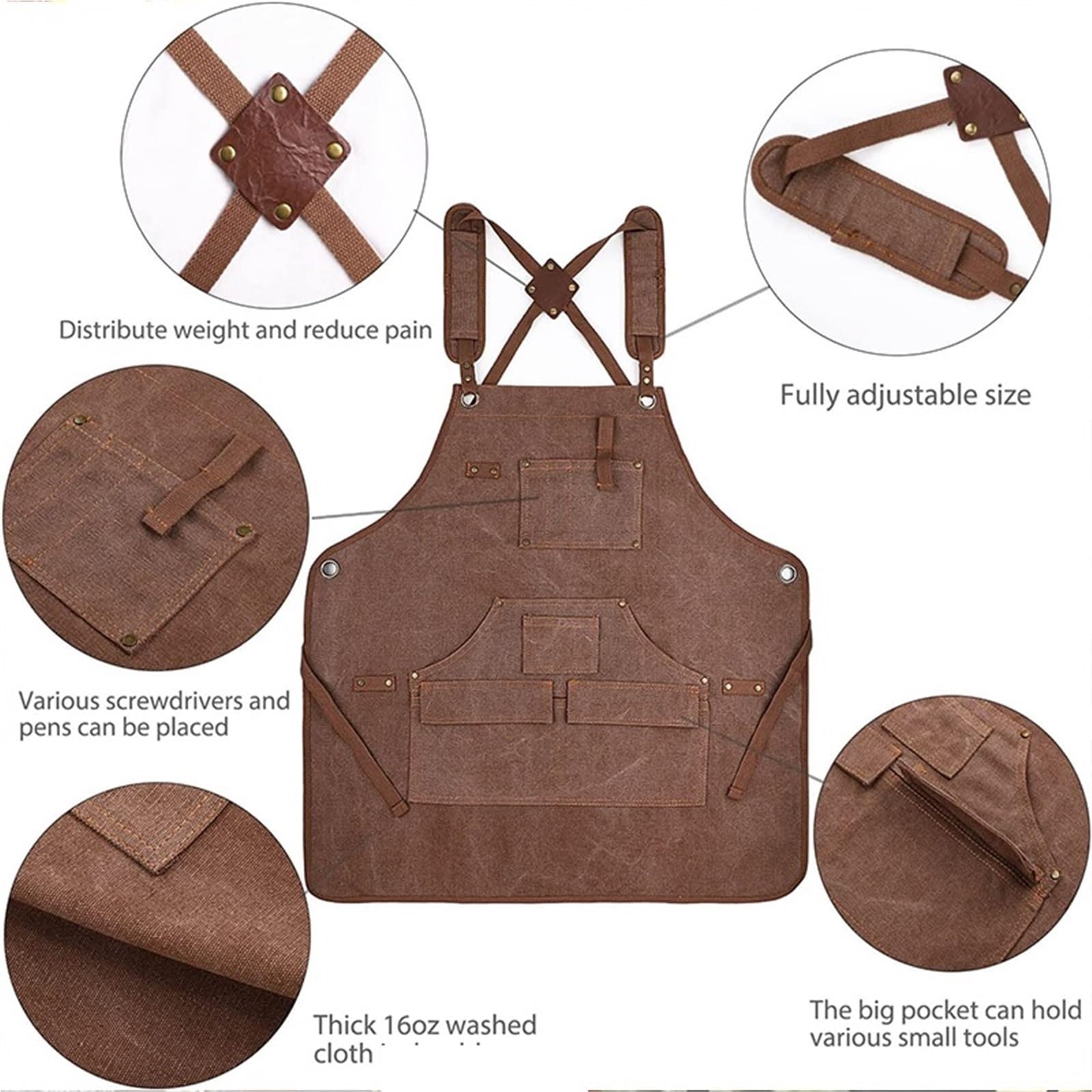 Grembiule da lavoro 2 pezzi Per Giardino | Con tasche for attrezzi for la verniciatura della lavorazione del legno