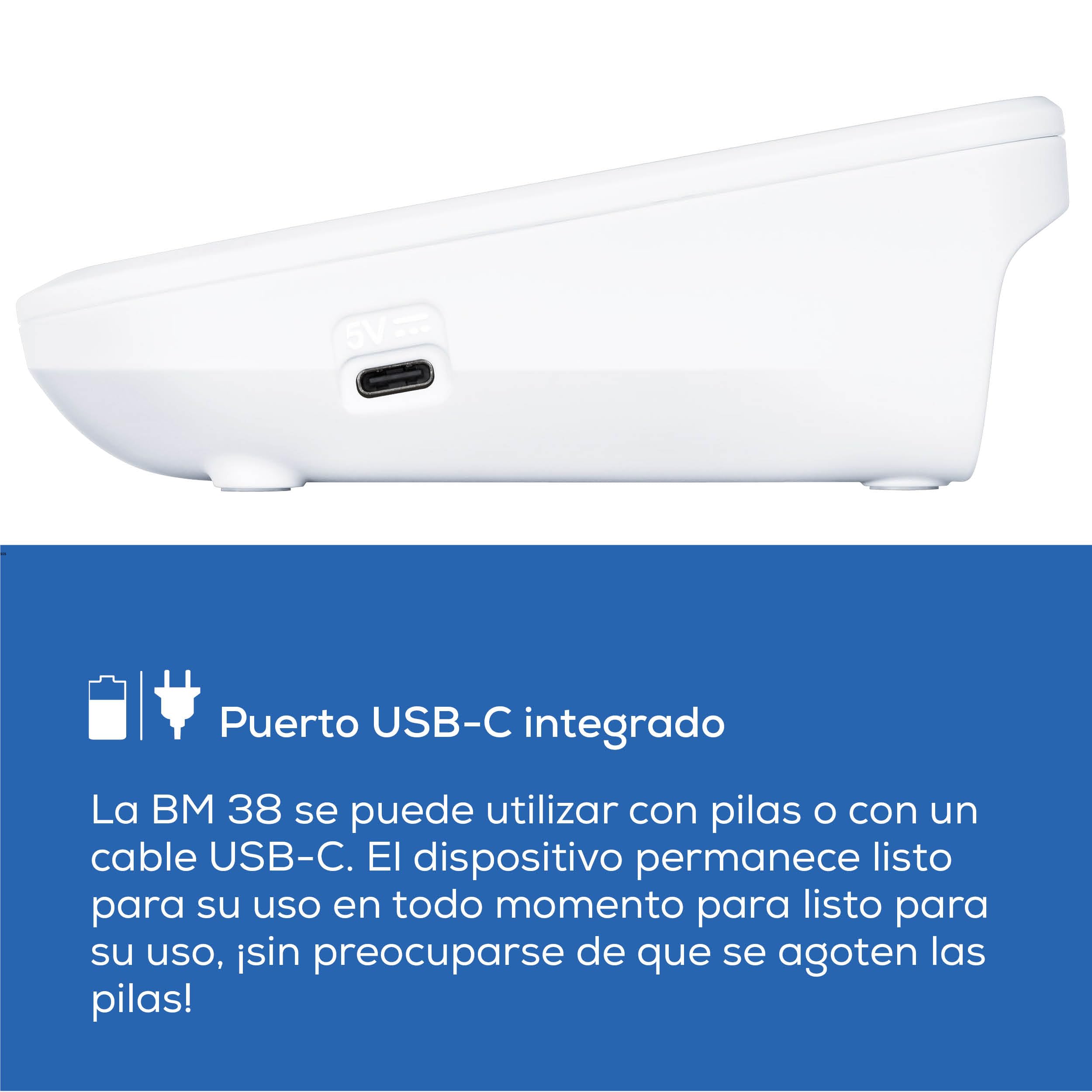 Beurer BM 38 Tensiómetro de brazo, manejo sencillo con un solo botón, medición precisa, detección de arritmias, pantalla XL, brazalete de 22-42 cm, Transferencia de datos a Apple Health