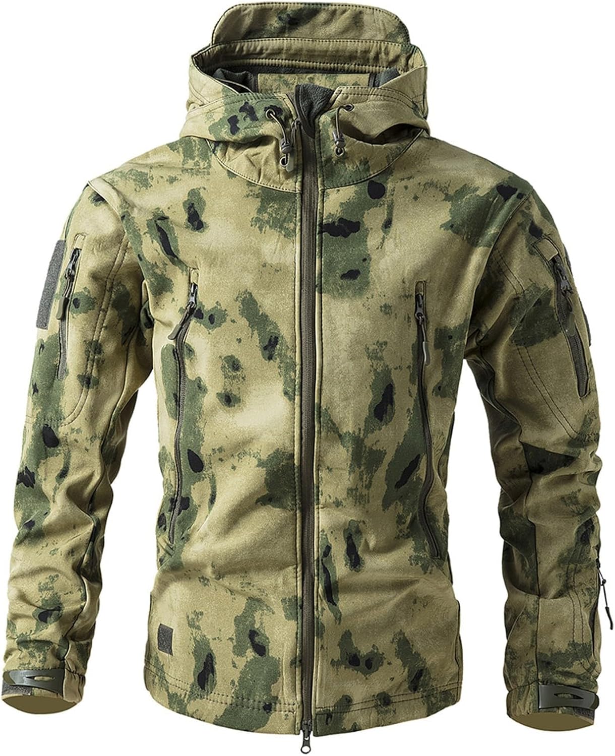 Men's Military Tactical Jackets Camo Hooded Softshell Jacket Outdoor Hunting Hiking Coat Winter Waterproof Windbreaker