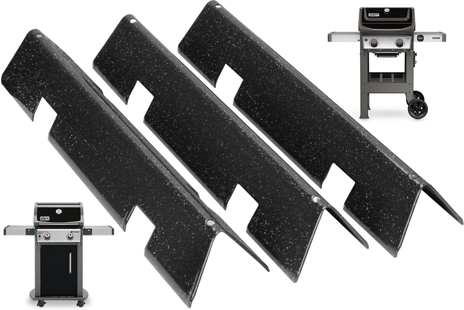 7635 Flavorizer Bars for Weber GS4 Spirit 2 Parts Replacement for Weber Spirit II & I E210 S210 E215 E220 S220 Grill, for Weber GS4 Grill Parts 67045 69796, Webber Parts 15.3" Bars,Porcelain-enameled