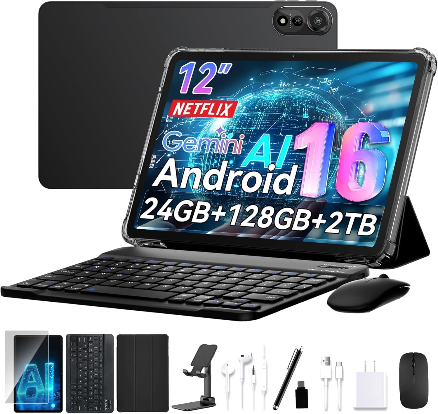 ★新品★ 12インチ タブレット Android 16 セット版 Amazon.co.jp: 【Android 16 タブレット 12インチ 初登場】 Nexall N90