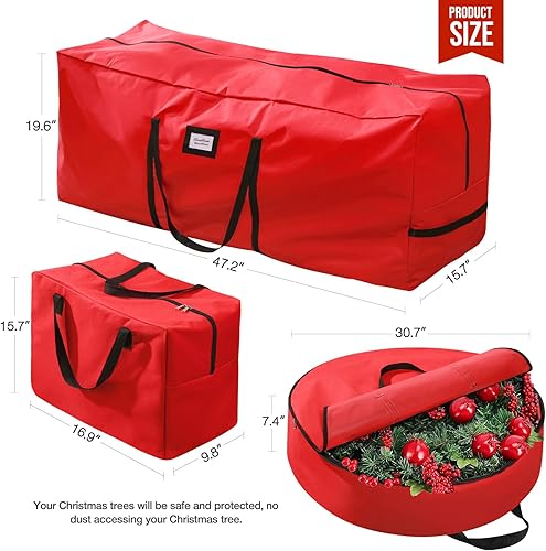 Miniatura 3 de Paquete de 3 bolsas de almacenamiento para árbol de Navidad, para árboles artificiales de 7.5 pies, duradera, impermeable con asas de transporte