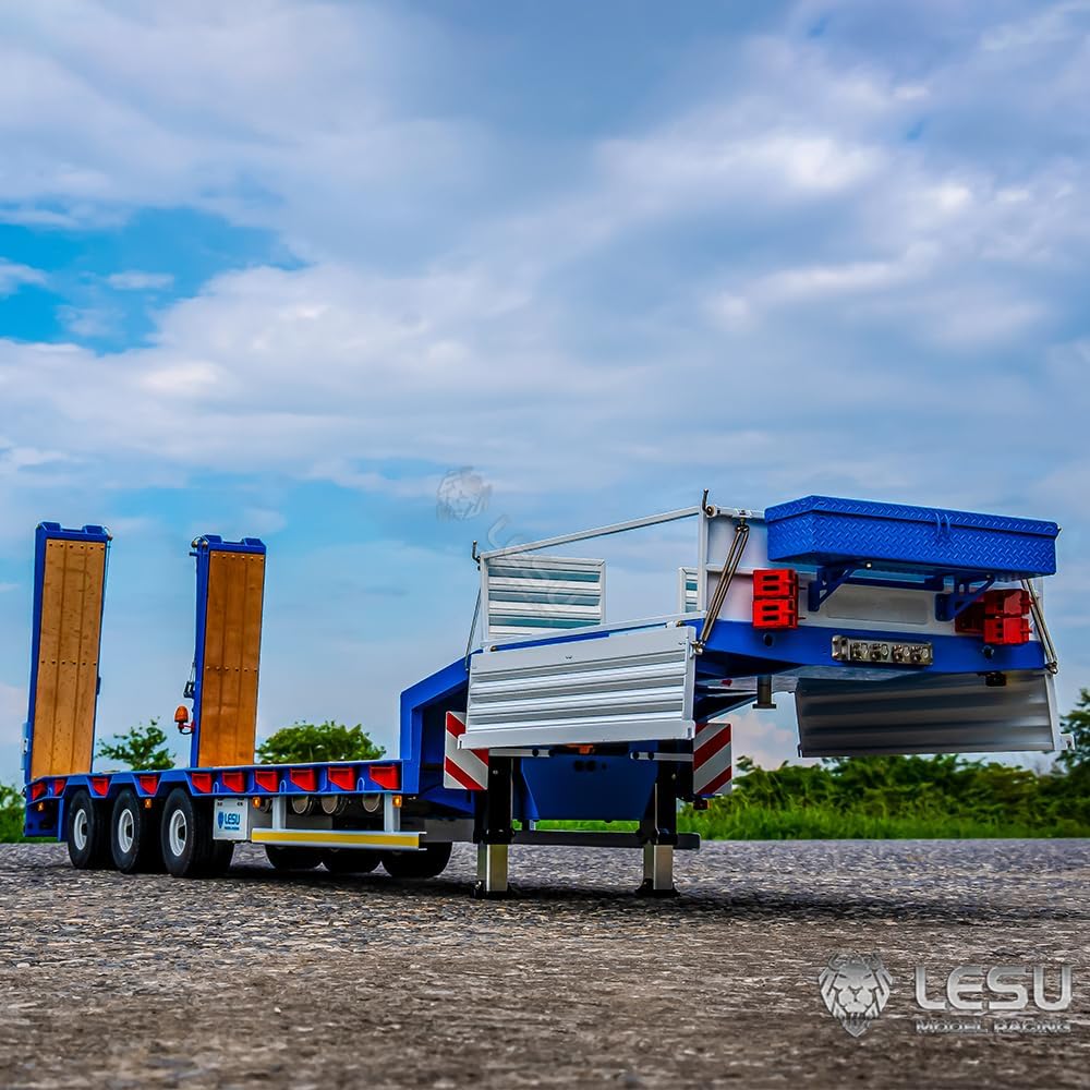 Toucan RC Hobby LESU Metal Trailer Hydraulic Lifting Tailboard Painted for RC Tractor Truck Car